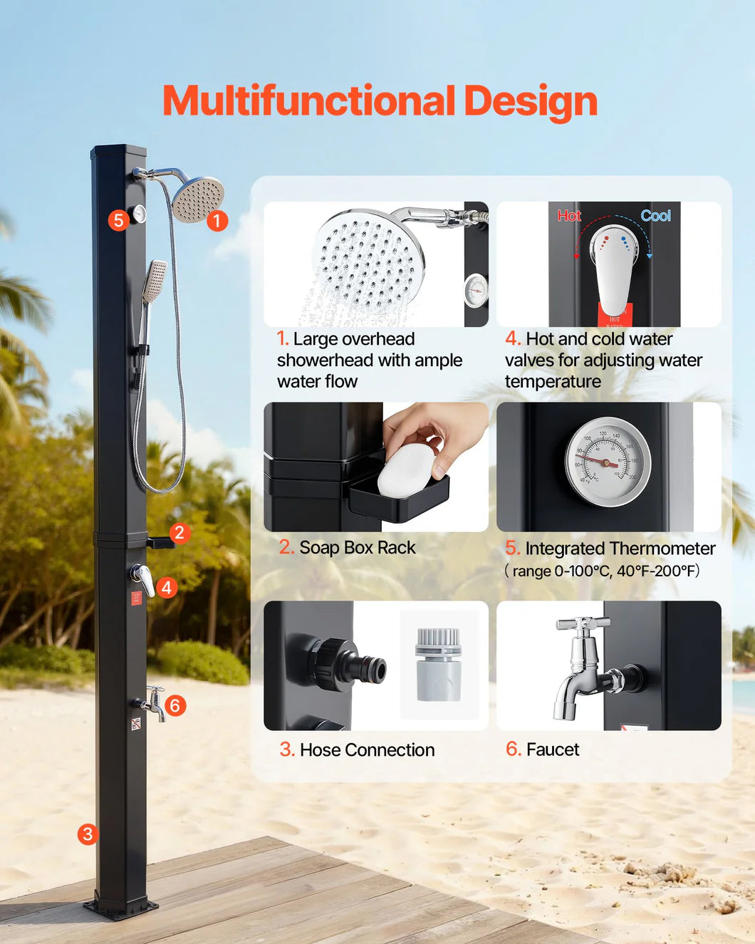 Solar Heated Outdoor Shower