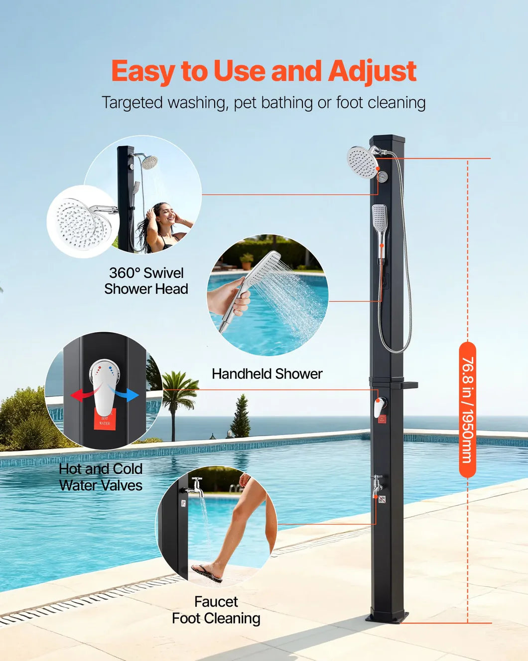 Solar Heated Outdoor Shower