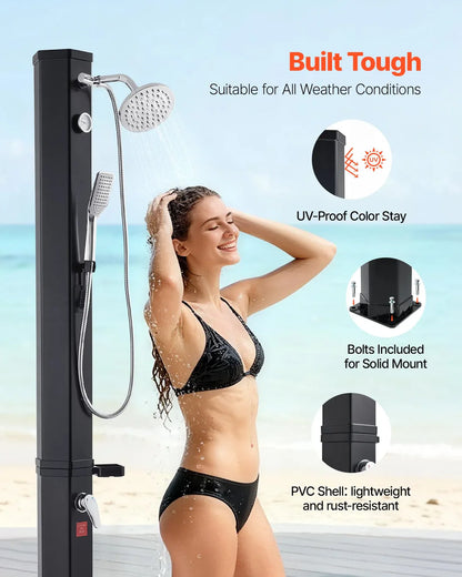 Solar Heated Outdoor Shower